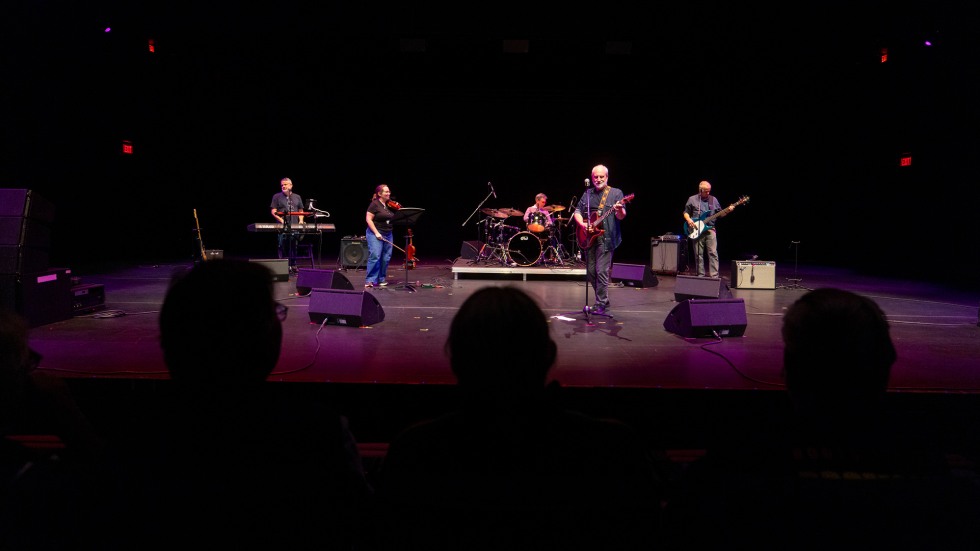 The band, Dirty Filthy Basement, took the Lindemann stage on Brown's campus in Providence.