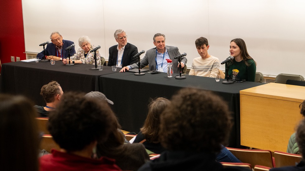 six panelists at a table
