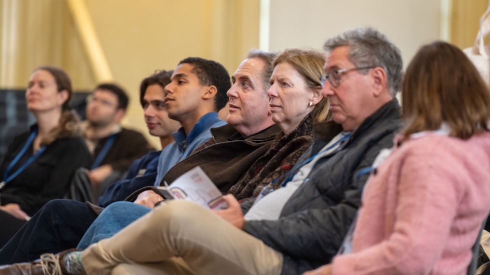 Maud Mandel (center), a former history and Judaic studies professor at Brown who is now president of Williams College, joined panelists in discussing the foundational role Brown has played in propelling the field of Judaic studies. Photos by Peter Goldberg. 