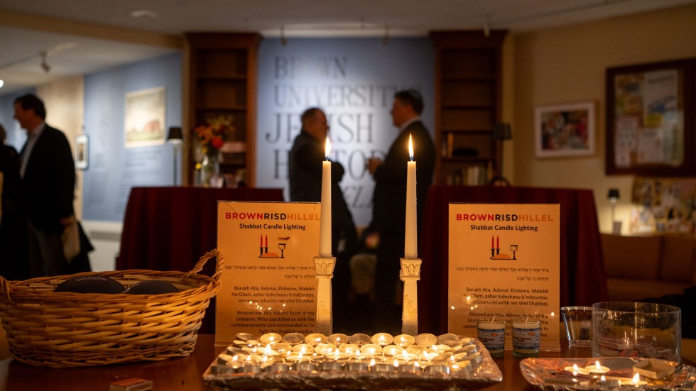 candle lighting at Brown RISD Hillel