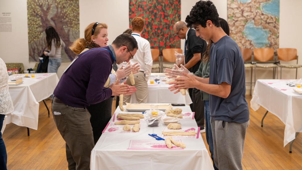 making challah at Brown RISD Hillel