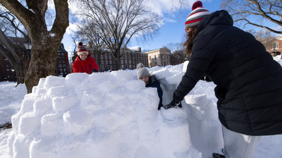 students build an igloo