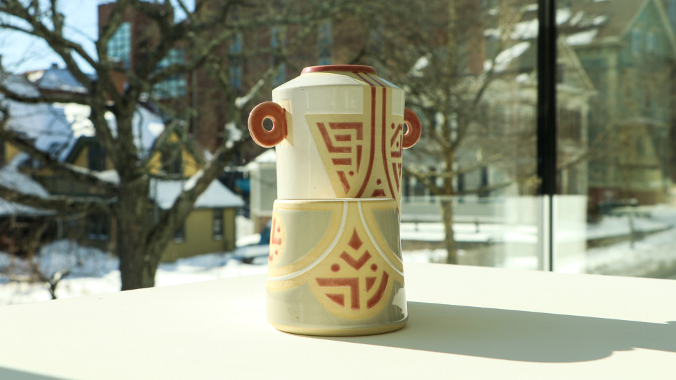 Close-up of ceramic artwork