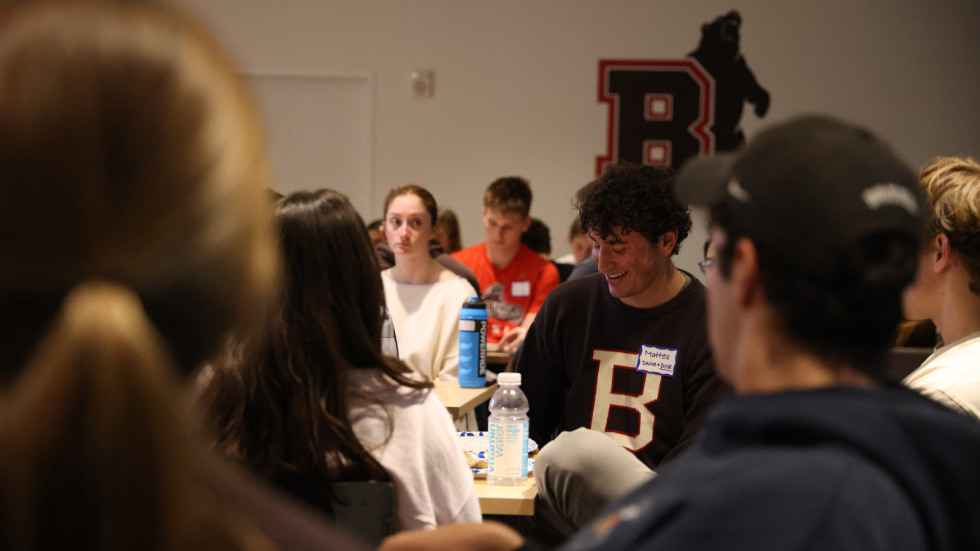 Matteo Vasiliadis smiles during Bruno Cares training session
