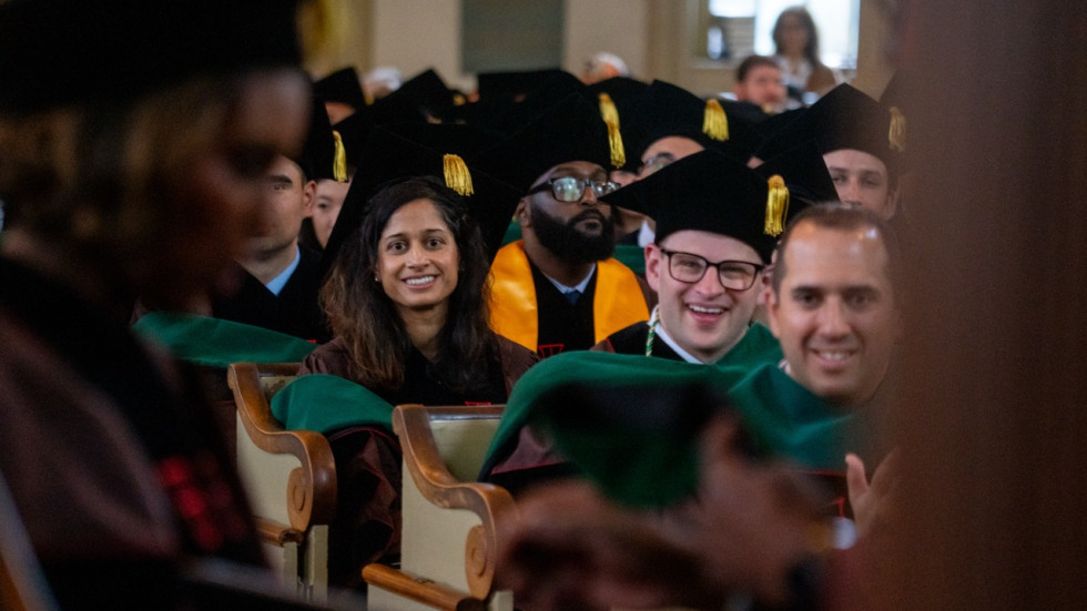 Meylakh Barshay at the medical school ceremony