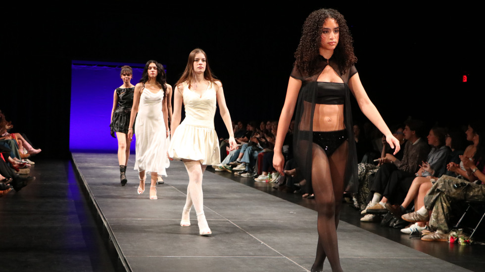 student on runway