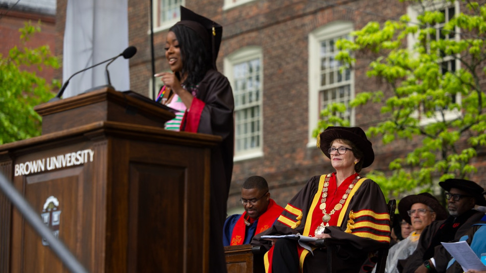Caelle Joseph speaks at Commencement