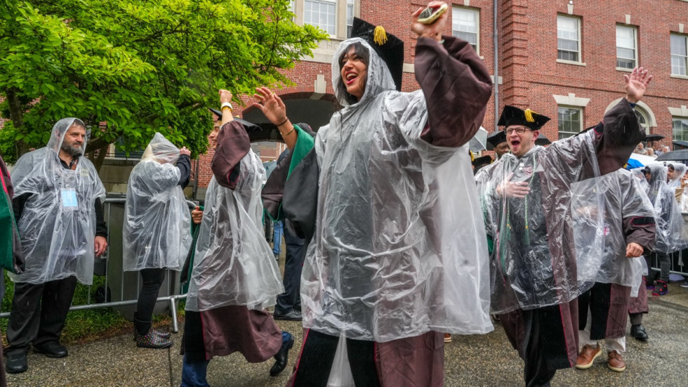 medical students in the commencement procession