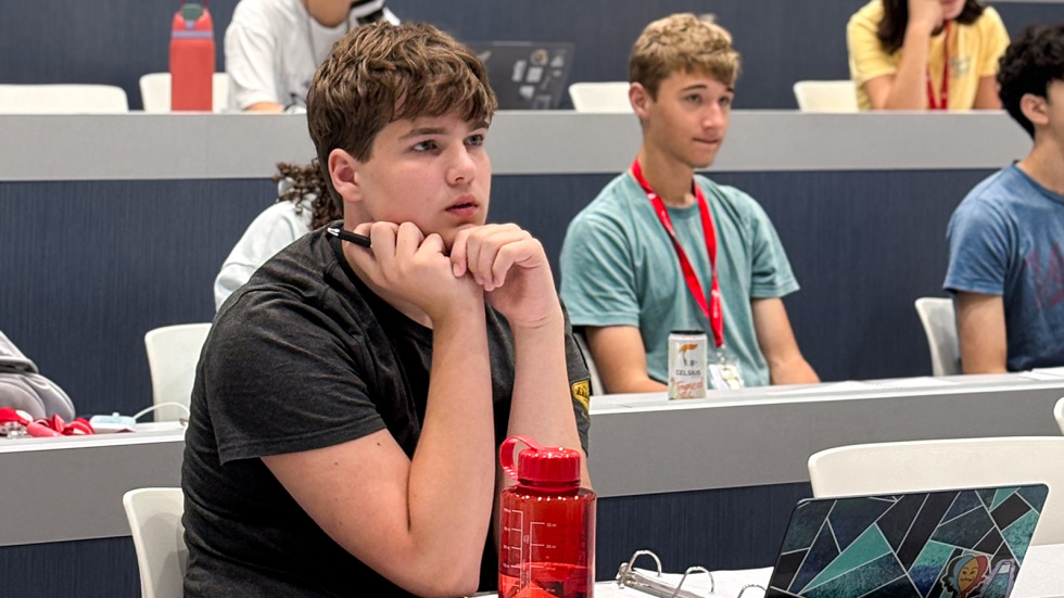 Student listens to a lecture 
