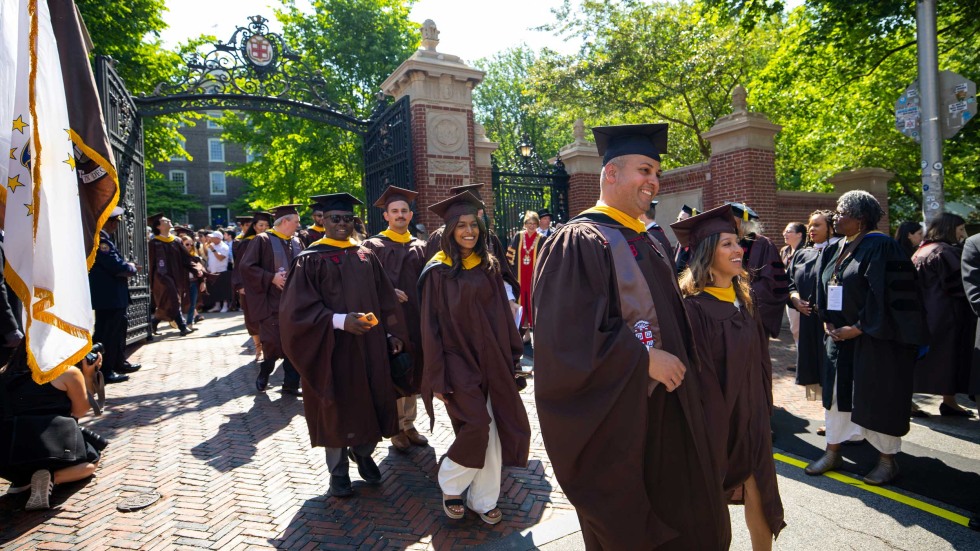 Graduating students in the procession