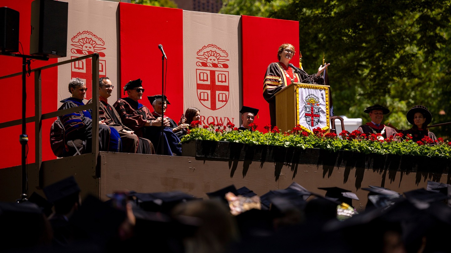 Brown president implores new graduates ‘Never that your