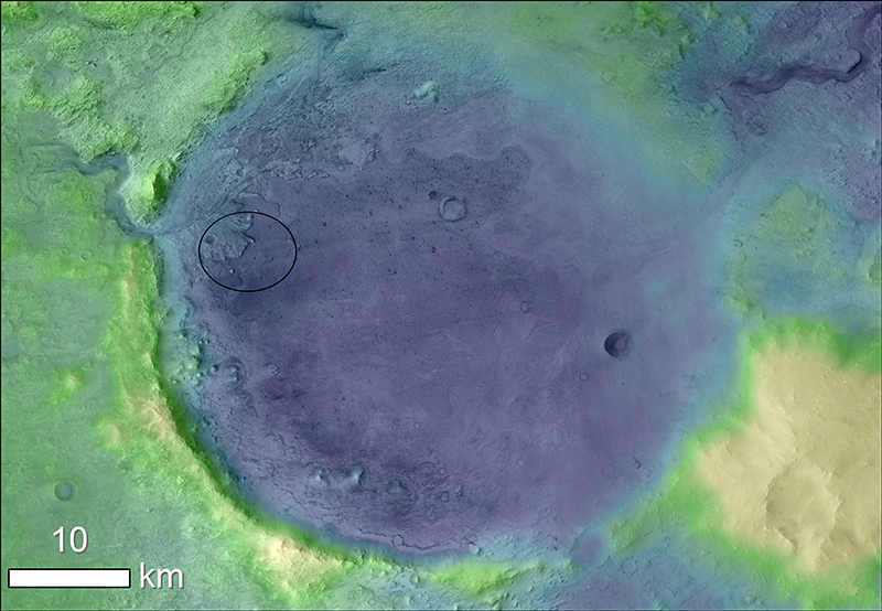 Orbital image of Jezero Crater