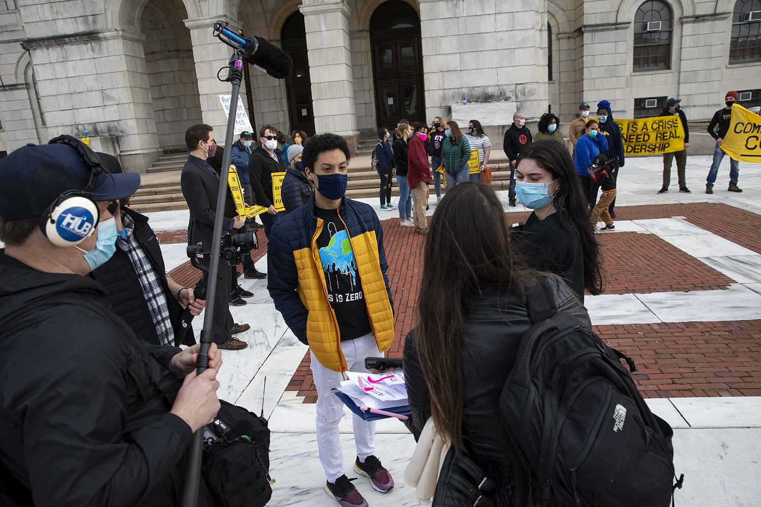 Zanagee Artis at Sunrise rally at RI State House