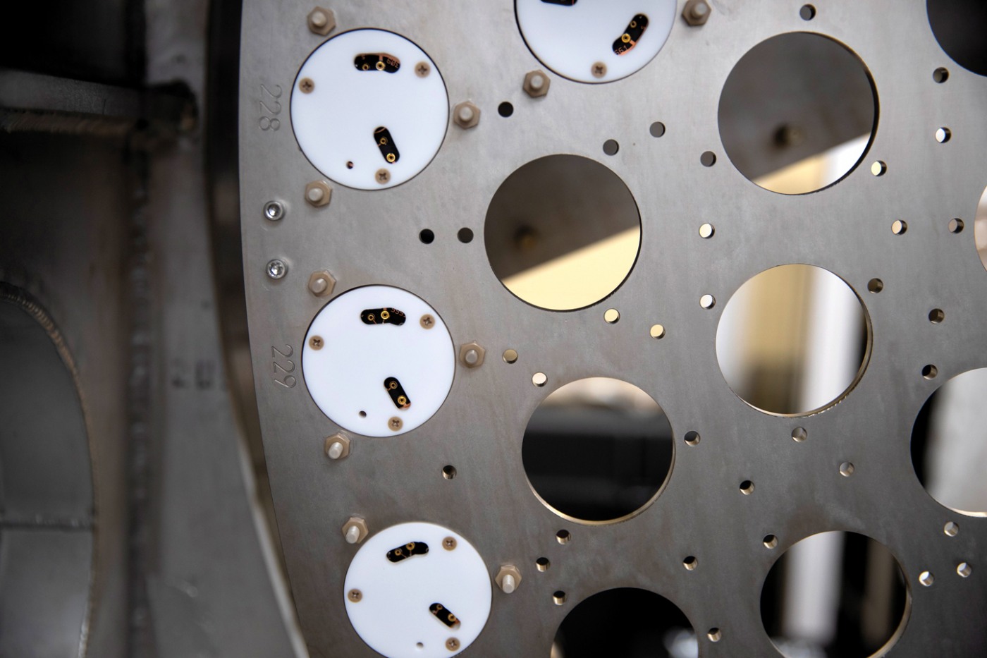 A close-up of dark matter detector parts