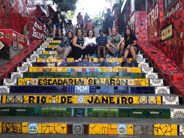 Admin fellows on stairs