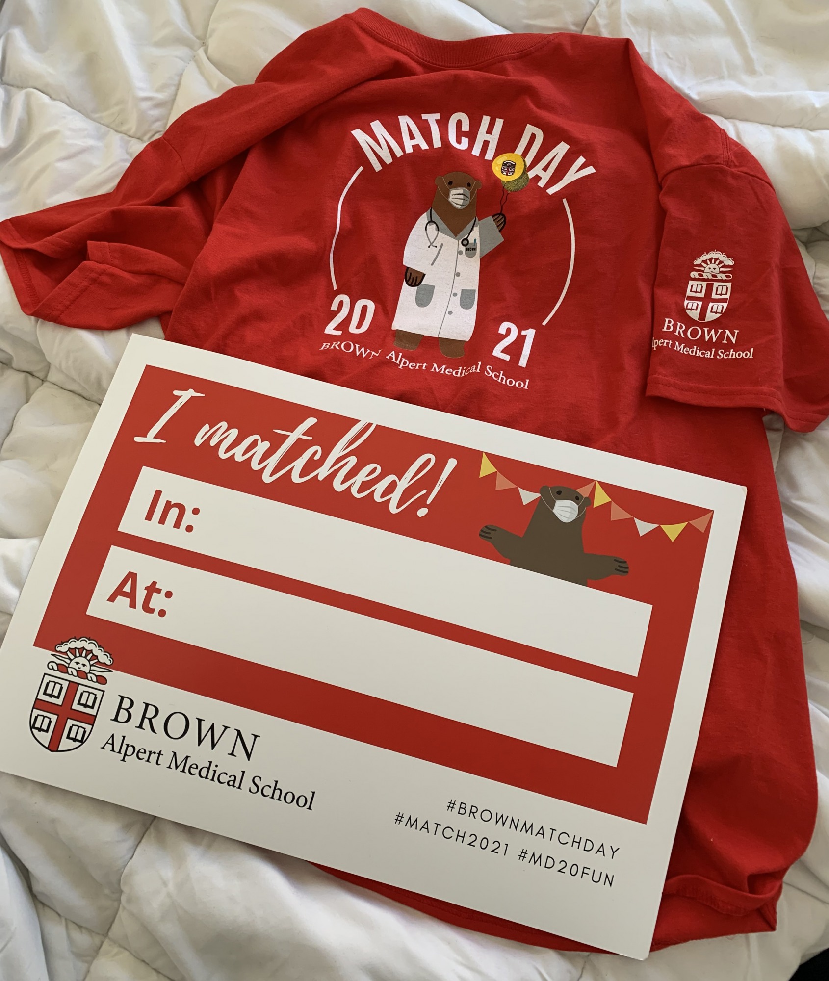 Match Day shirt and sign