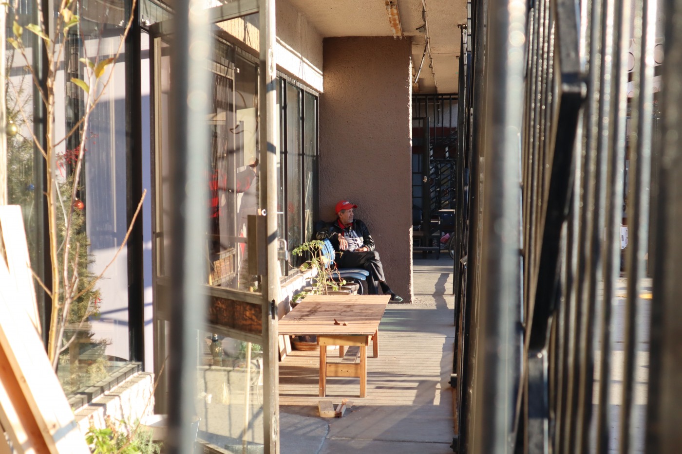 Man at migrant shelter