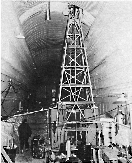 Thermal drill at Camp Century (black and white)