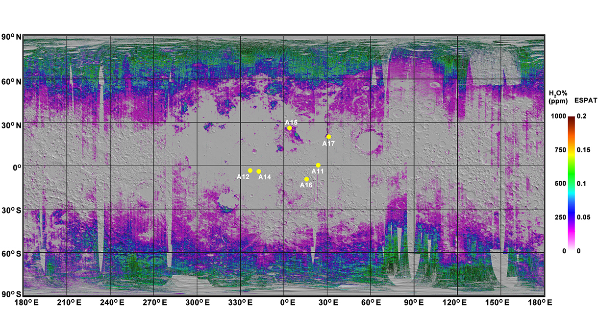 Map of Water on Moon