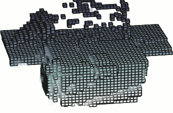 Animated configuration of pixels associated with a cooler
