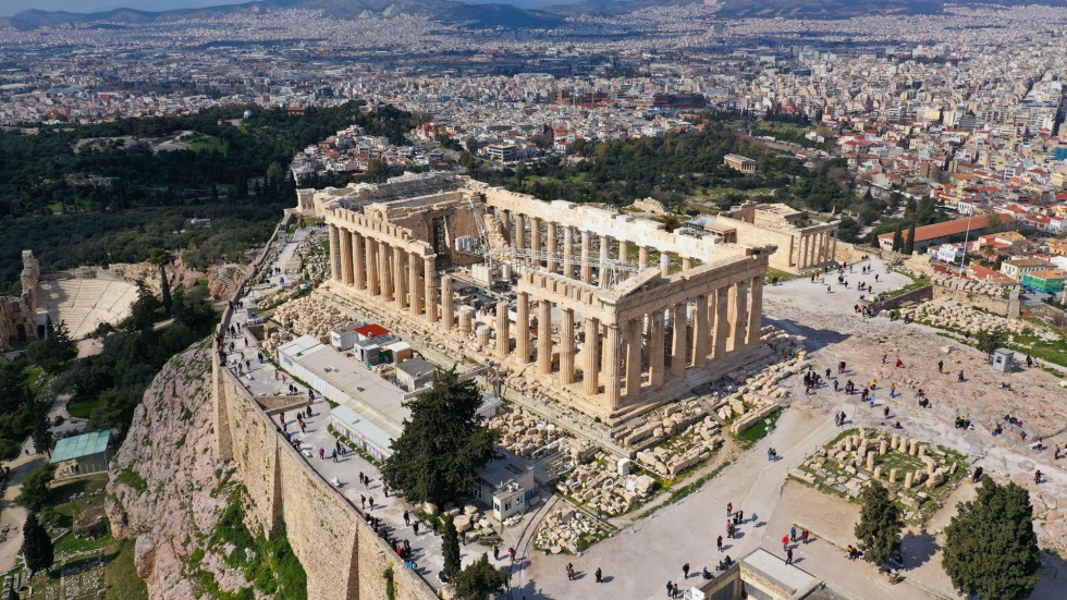 Overhead view of the Parthenon