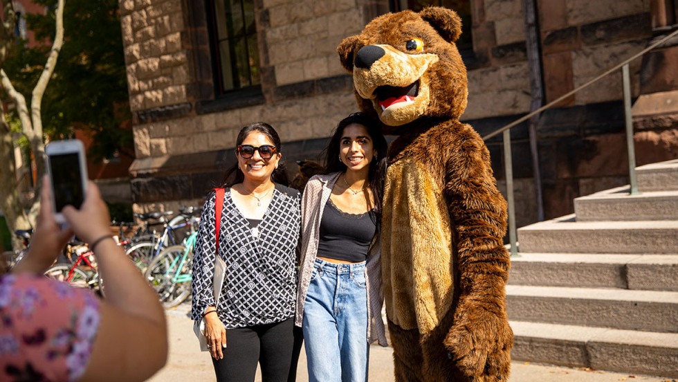 Brown family with Bear mascot