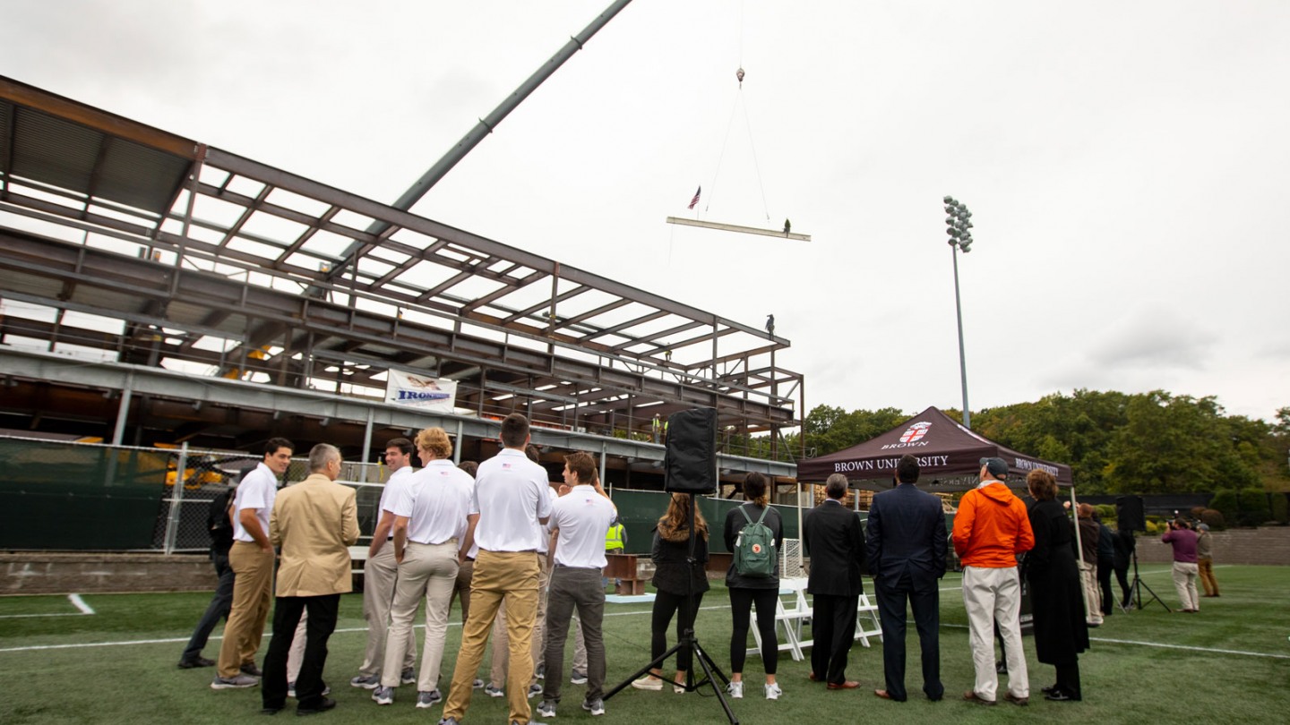 Toppingoff ceremony celebrates future home of Center for Lacrosse and