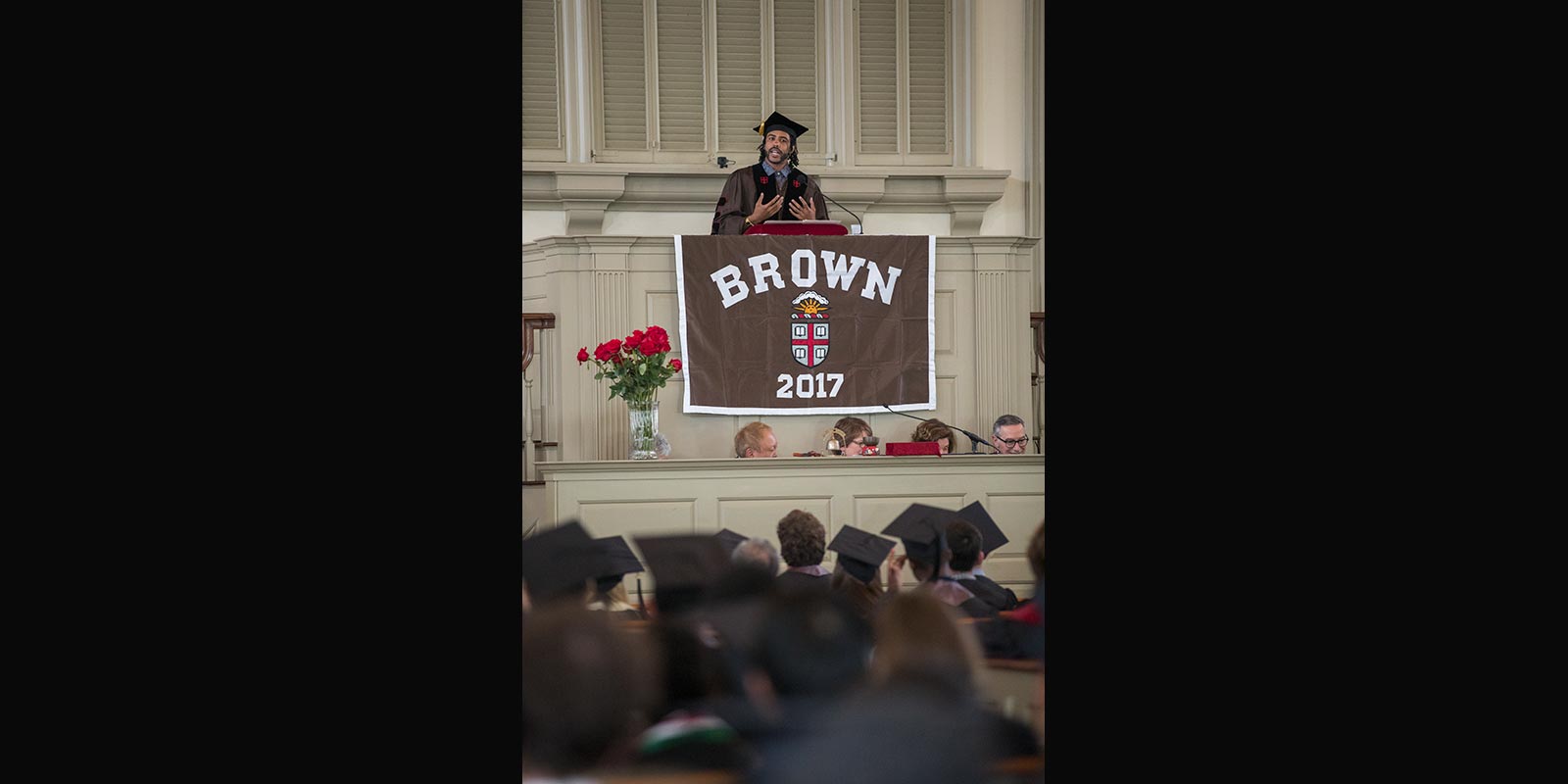 Diggs’ speech was by turns hilarious and grave as he spoke both from notes and off-the-cuff, delivering elements of his address in rap and demonstrating the literary and performance skills for which he is widely acclaimed.