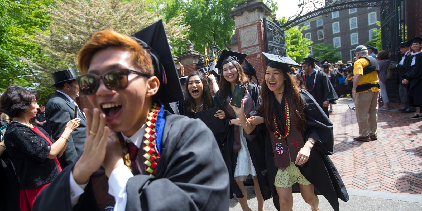 Brown's celebrated Van Wickle Gates open only to admit new students and to celebrate new Brown graduates for the Commencement procession each May.