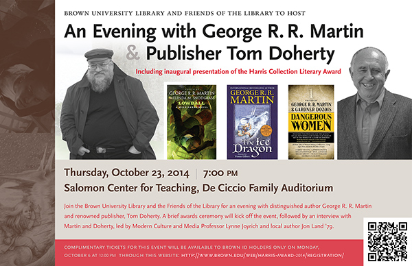 An Evening with George R. R. Martin and Publisher Tom Doherty